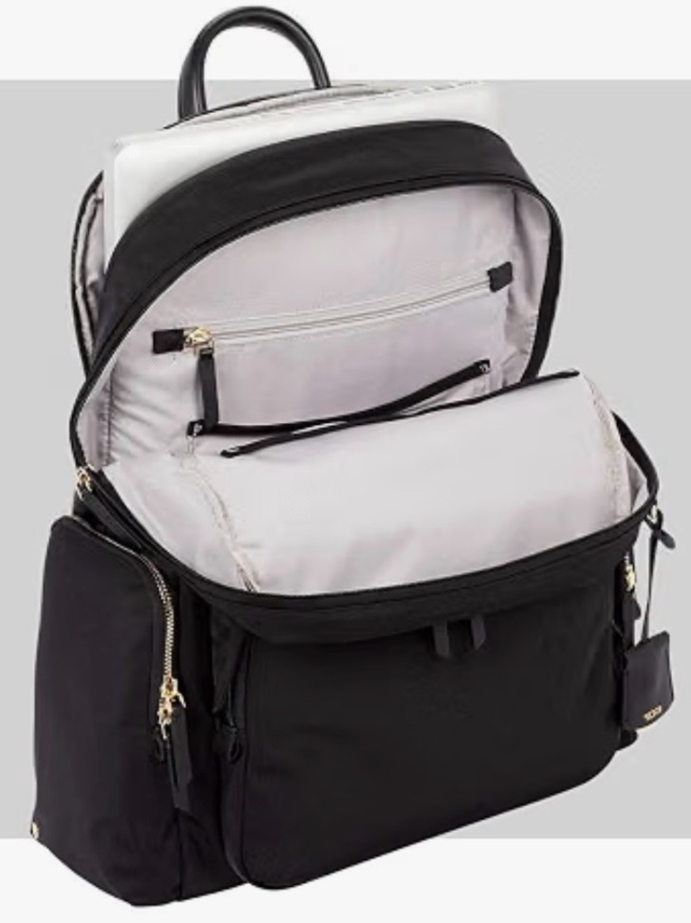 TUMI Voyageur Halle Backpack in Black Nylon with Gold-Tone Hardware - Picture 4 of 13